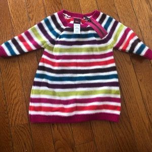 Baby Tea sweater dress, side neck zipper, 6-12m